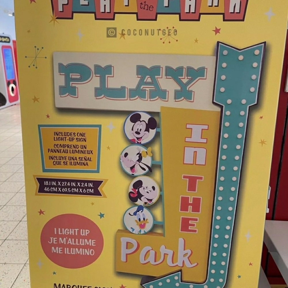 Disney Play in the Park Light-Up Sign - Yellow & Teal